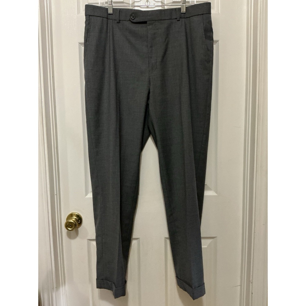 Alton's Ballin Men Slacks Trousers Pants Super 120's Wool Comfort Eze 38x31 Gray